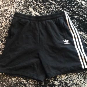 Adidas Terry Cotton Trefoil Shorts - Black - Large